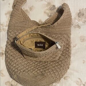 The Sak Tan Crochet Hobo Bag